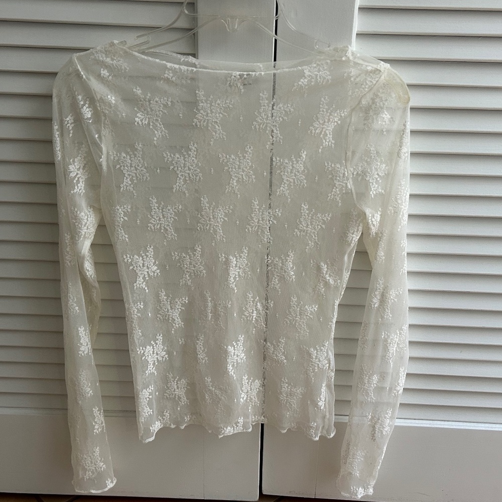 Abercrombie transparent floral top